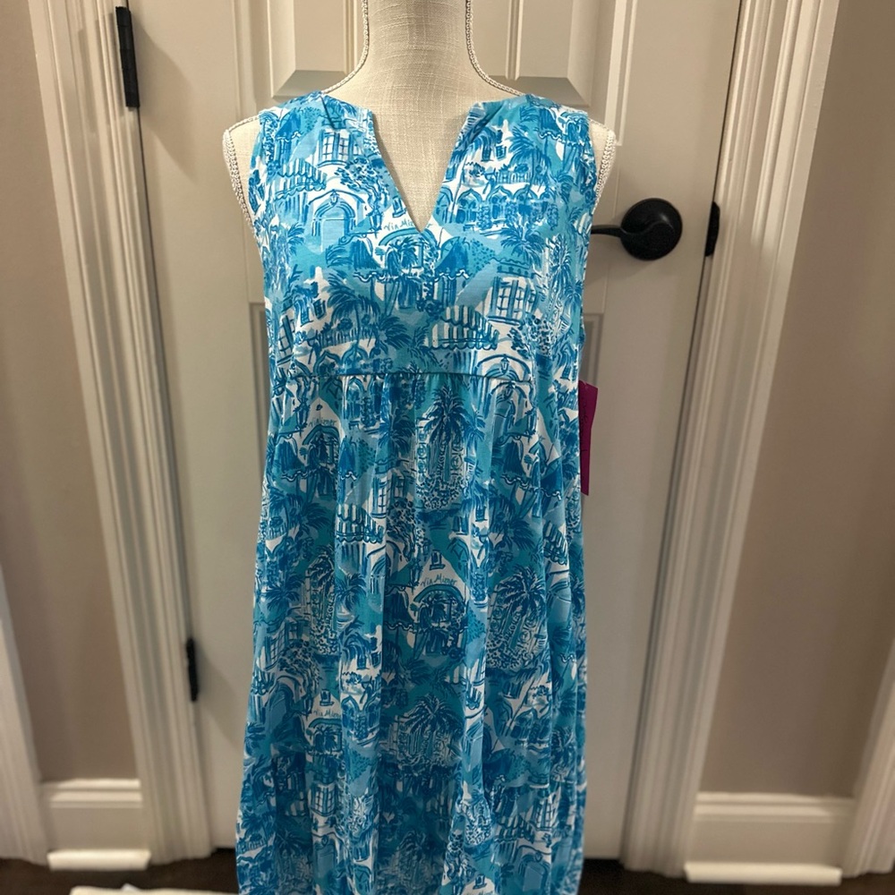 Lilly Pulitzer Lindy Dress in Amalfi Blue Sunny State of Mind